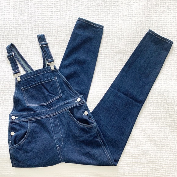 WEWOREWHAT Denim Basic Overalls Dark Wash - Picture 5 of 14